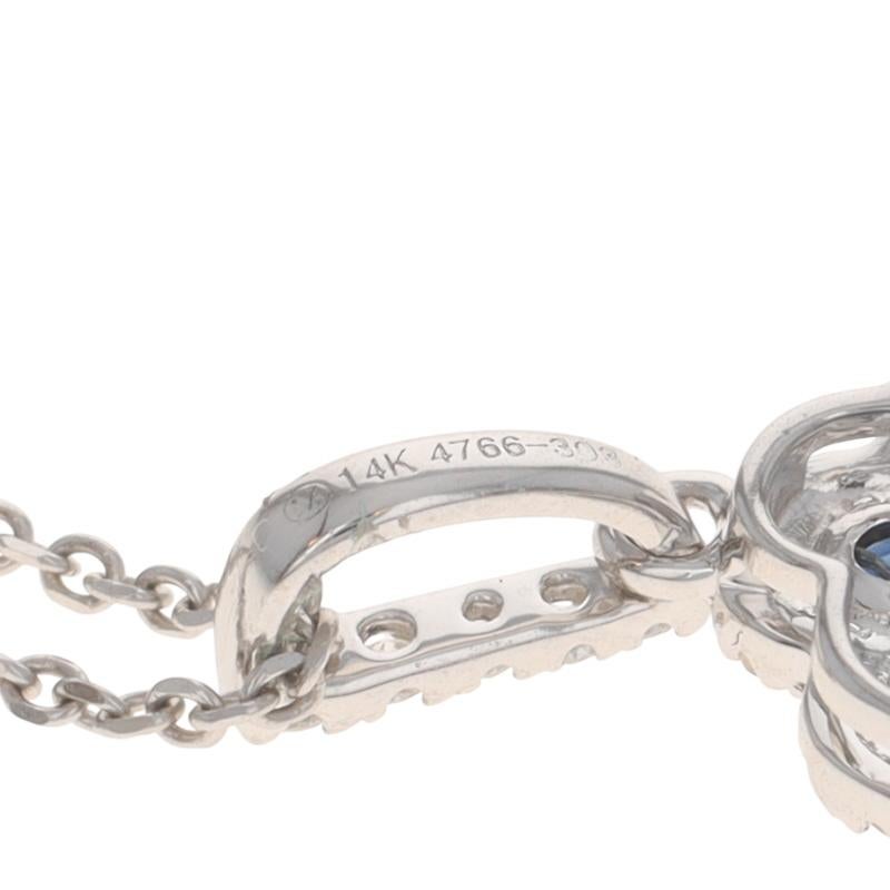 Collana aureola con zaffiro e diamante in oro bianco 16