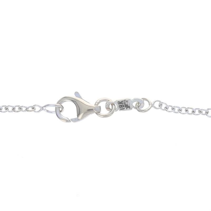 Donna Collana con zaffiro e diamante a raggiera in oro bianco da 16 1/4