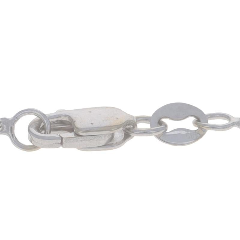 White Gold Sapphire & Diamond Lariat Necklace 18