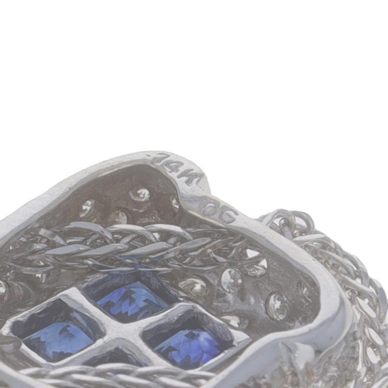 White Gold Sapphire & Diamond Lariat Necklace 18