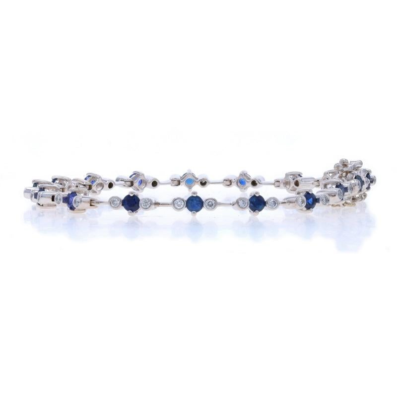 Bracelet à maillons en or blanc avec saphirs et diamants 6 3/4