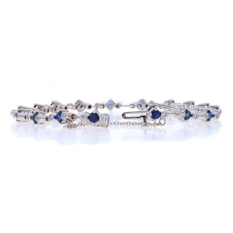 Bracelet à maillons en or blanc avec saphirs et diamants 6 3/4