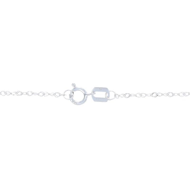 Collana con zaffiro e diamante in oro bianco 17 3/4