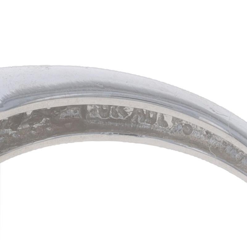 Anello con zaffiro e diamante in oro bianco - 10k Oval 1.47ctw Three-Stone in vendita 1
