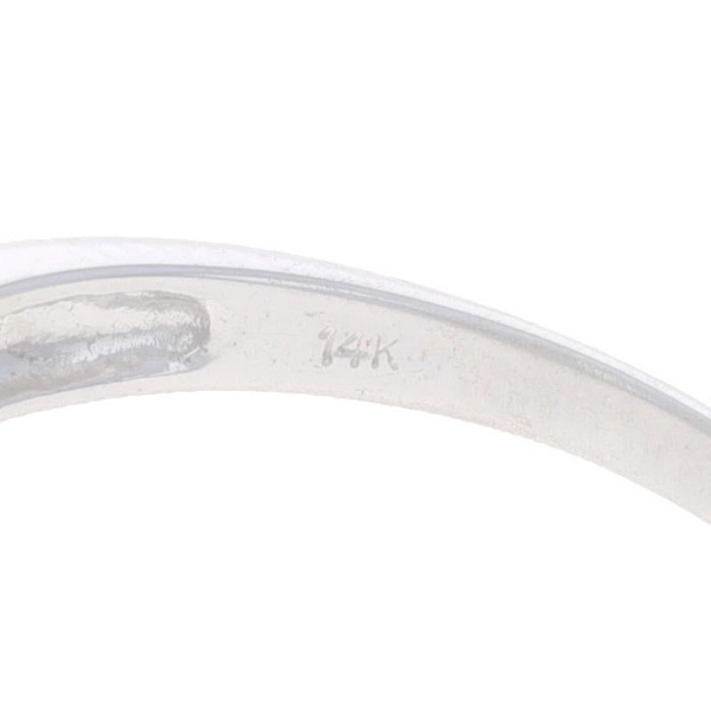 Bague de fiançailles en or blanc 14k saphir diamant ovale 2.14ctw en vente 2