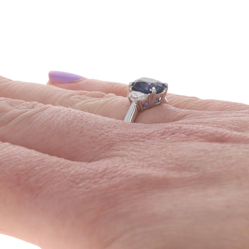 Bague en or blanc saphir diamant - 18k Coussin 2.63ctw Engagement Pour femmes en vente