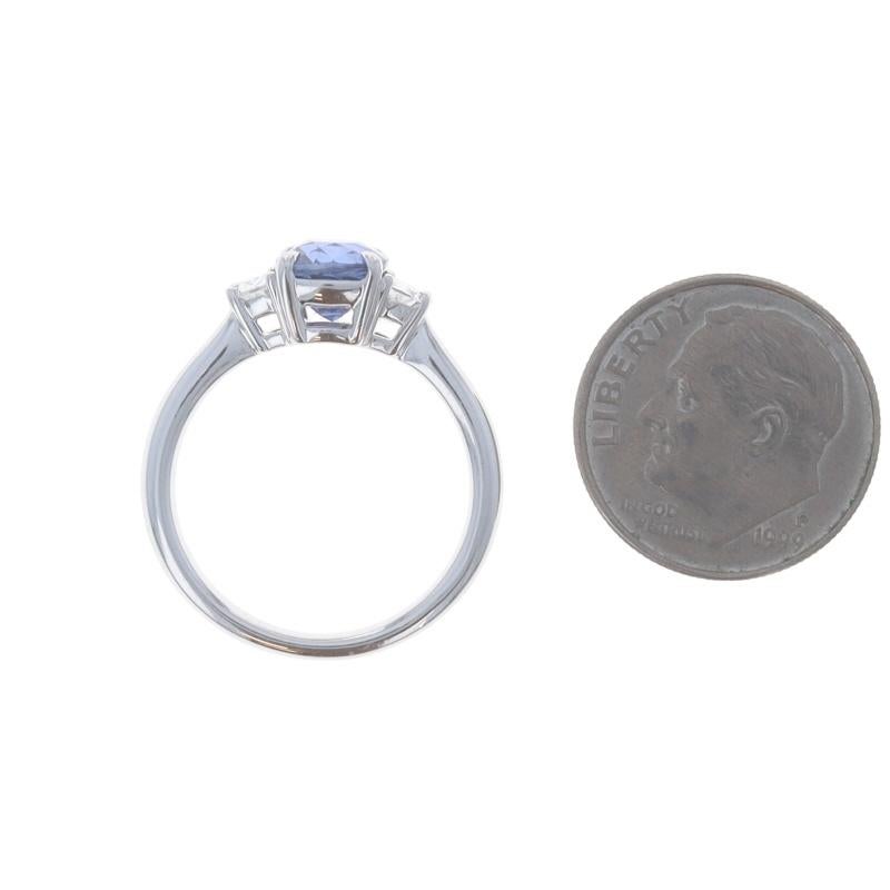 Bague en or blanc saphir diamant - 18k Coussin 2.63ctw Engagement en vente 1