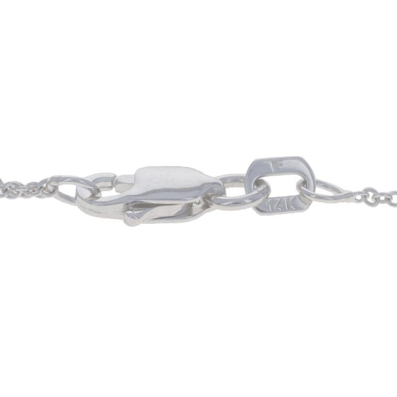 Bracciale Station in oro bianco con zaffiro e diamanti 14k rotondo da 0,27ctw per metro Regolare in vendita 2