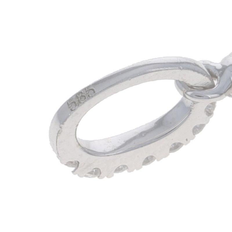 Pendentif goutte d'eau en or blanc 14 carats avec saphirs et diamants, 1,65 carat poids total Pour femmes en vente