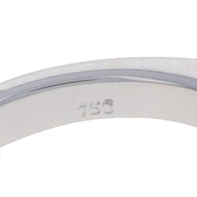 White Gold Sapphire Diamond Three-Stone Band - 18k Oval 1.86ctw Ring For Sale 2
