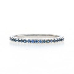Anneau empilable en or blanc avec saphir - 14k Round .44ctw Wedding Ring