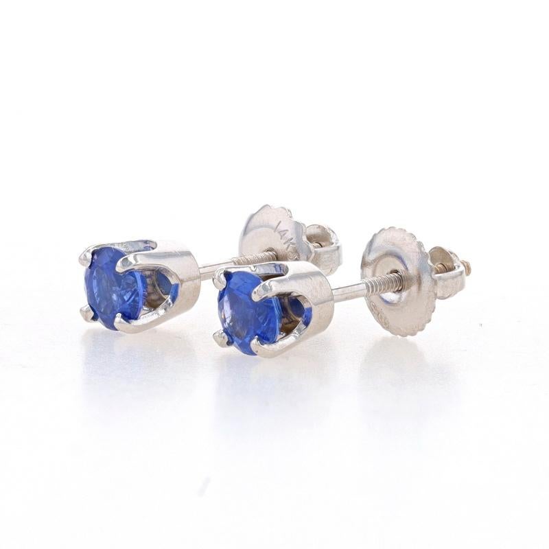 White Gold Sapphire Stud Earrings - 14k Round .87ctw Pierced Screw-Ons

Metal Content: 14k White Gold

Stone Information
Natural Sapphires
Treatment: Heating
Carat(s): .87ctw
Cut: Round
Color: Blue

Total Carats: .87ctw

Style: Stud
Fastening Type: