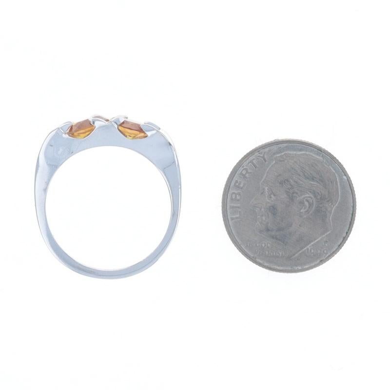 Weißgold Saphir Vintage Zwei-Stein-Ring - 10k im Angebot 1
