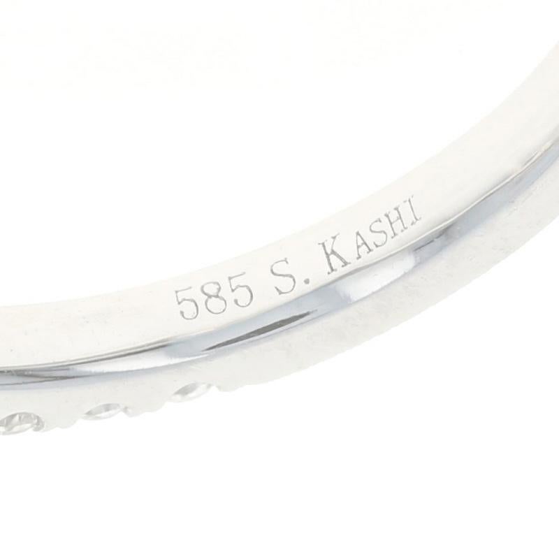 White Gold Semi-Mount Engagement Ring 14k for ~7mm Center with Diamonds .28ctw 1