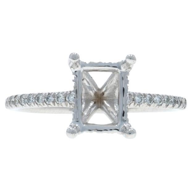 Anello di fidanzamento con aureola nascosta in oro bianco - 14k .35ctw