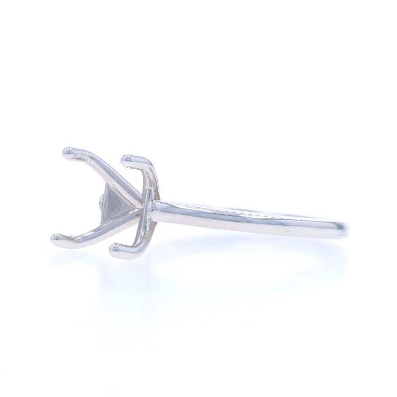 Women's White Gold Semi-Mount Solitaire Engagement Ring - 14k Cathedral for 10mm Round For Sale