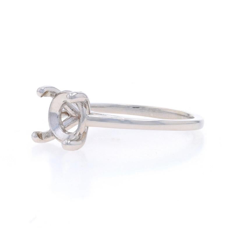 Women's White Gold Semi-Mount Solitaire Engagement Ring - 14k Cathedral for ~8mm For Sale