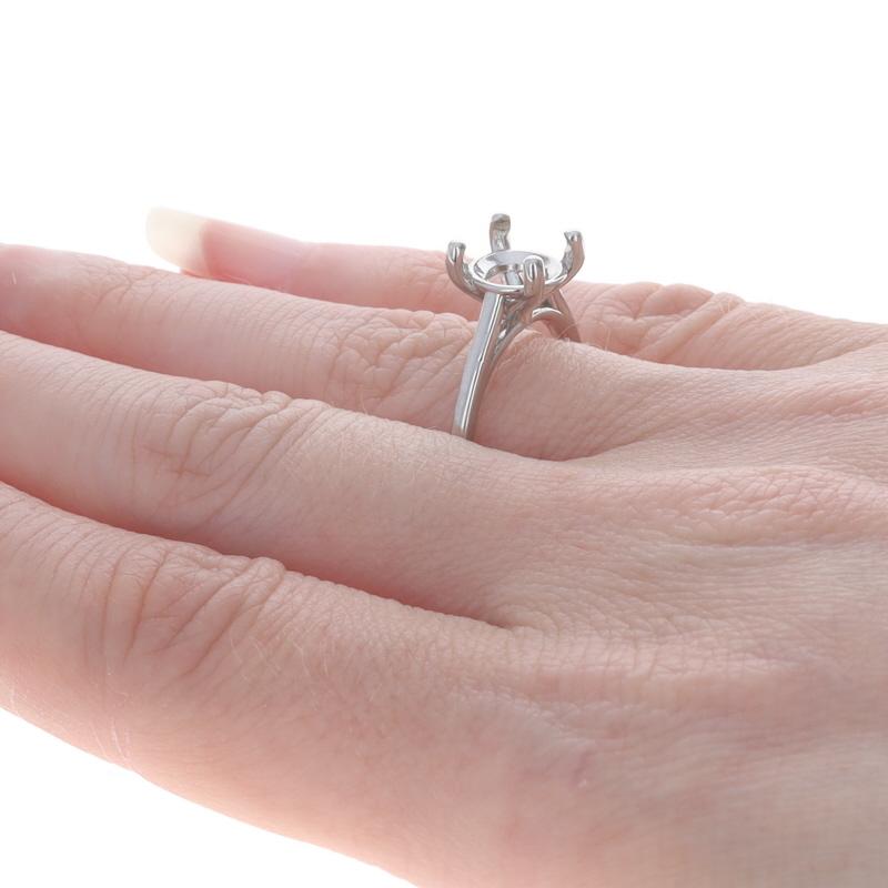 White Gold Semi-Mount Solitaire Engagement Ring - 14k Cathedral for ~8mm For Sale 1