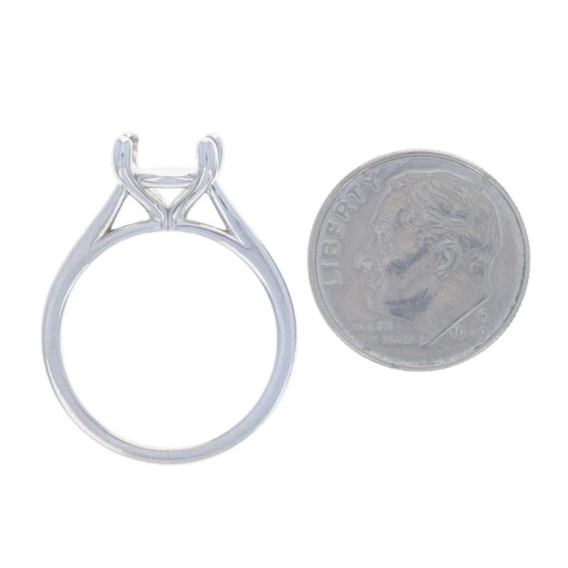 White Gold Semi-Mount Solitaire Engagement Ring - 14k Cathedral for ~8mm For Sale 2