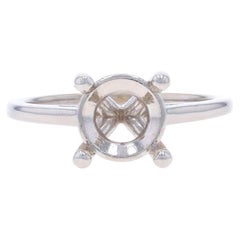 Bague de fiançailles solitaire semi-mountée en or blanc 14 carats pour ~8 mm