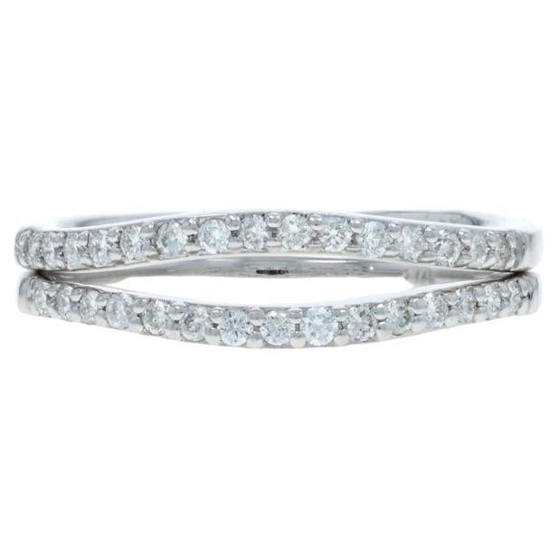 Set di 2 fedi in oro bianco con diamanti - 14k Rd .50ctw Enhancer Guard Ring