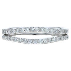 Set di 2 fedi in oro bianco con diamanti - 14k Rd .50ctw Enhancer Guard Ring