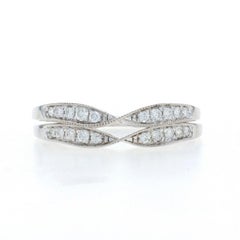 White Gold Set of 2 Diamond Wedding Bands - 14k Round .52ctw Twist Guard Rings