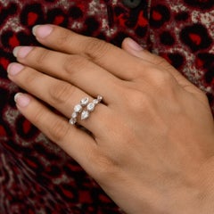 Spectrum Jewels Natural SI/H Diamond 14 Karat White Gold Open Bypass Ring