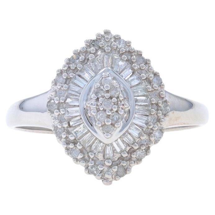 Bague Halo Cocktail en or blanc 10k .25ctw