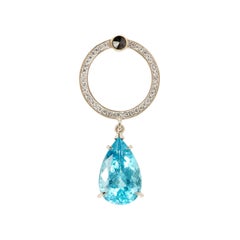 Apatite 7, 57ct and White & Black Diamonds Earring