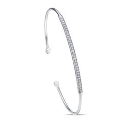 White Gold Single Row Diamonds Bangle