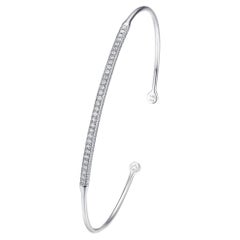   White Gold Single Row Diamonds Bangle