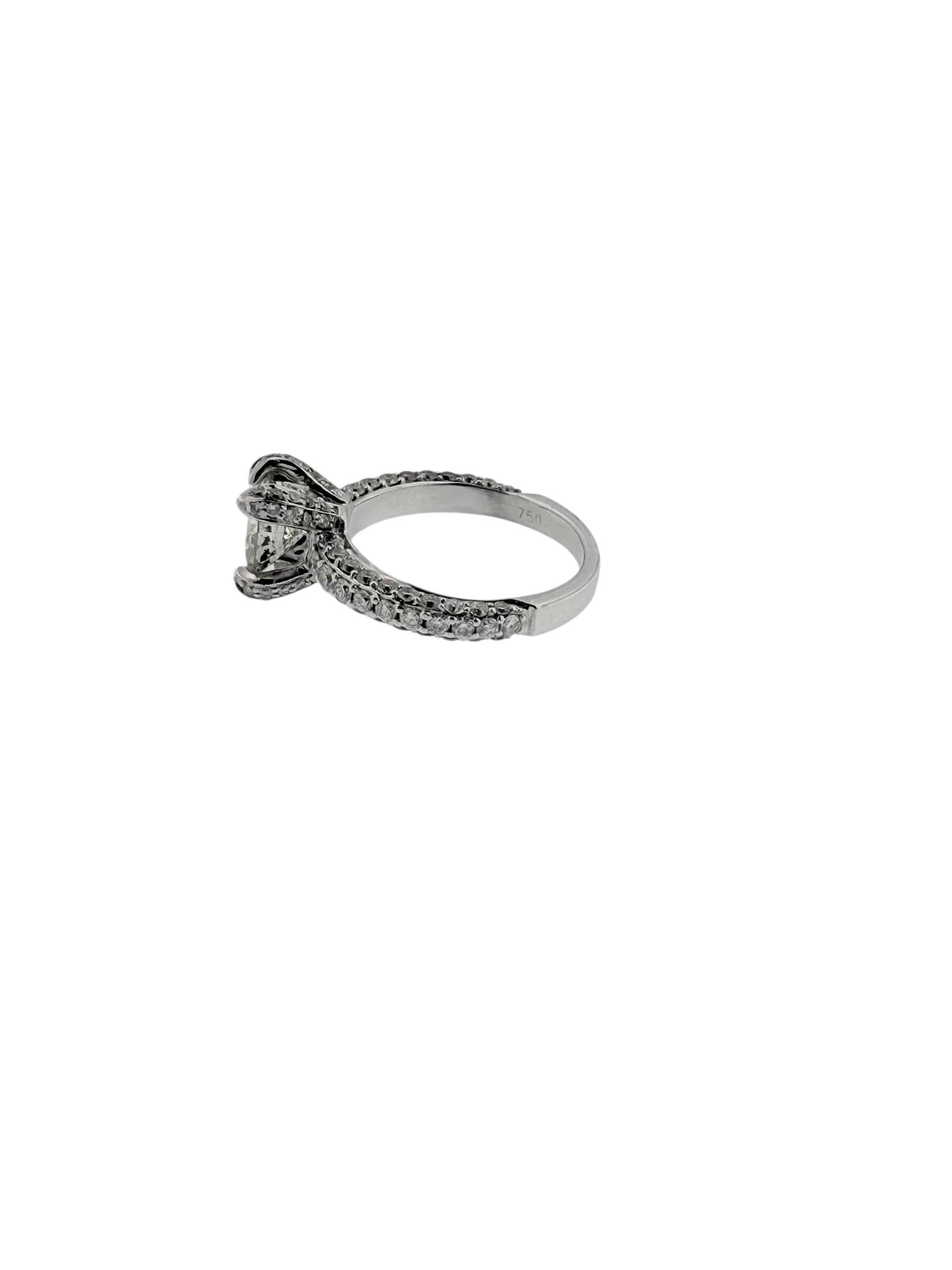 Bague en or blanc avec solitaire et diamant en vente 4