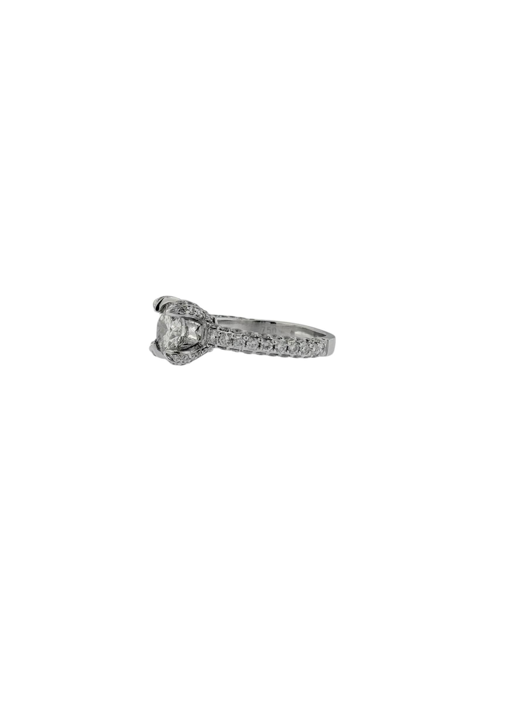 Bague en or blanc avec solitaire et diamant en vente 5