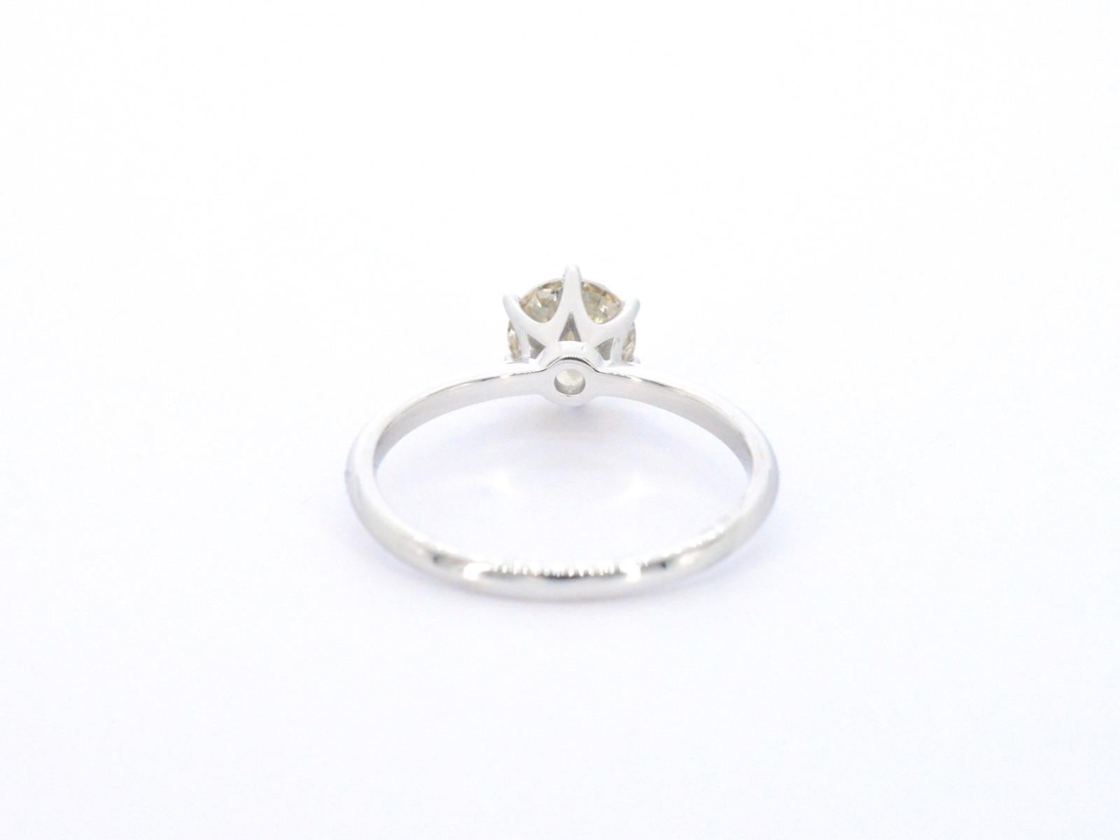 White Gold Solitaire Ring with Diamond For Sale 1