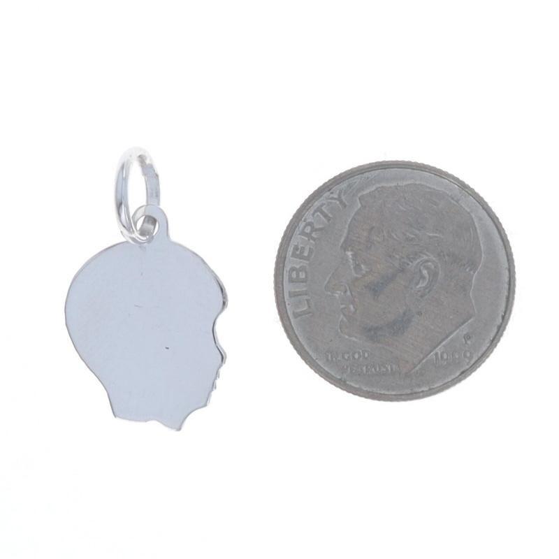 Weißgold Silhouette des Sohnes Charme 14k Junge Mutter Mutter Geschenk Damen im Angebot