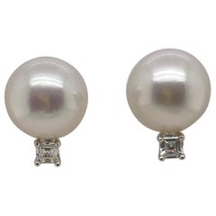 Weißgold Südseeperle & Diamant-Ohrstecker aus Weißgold