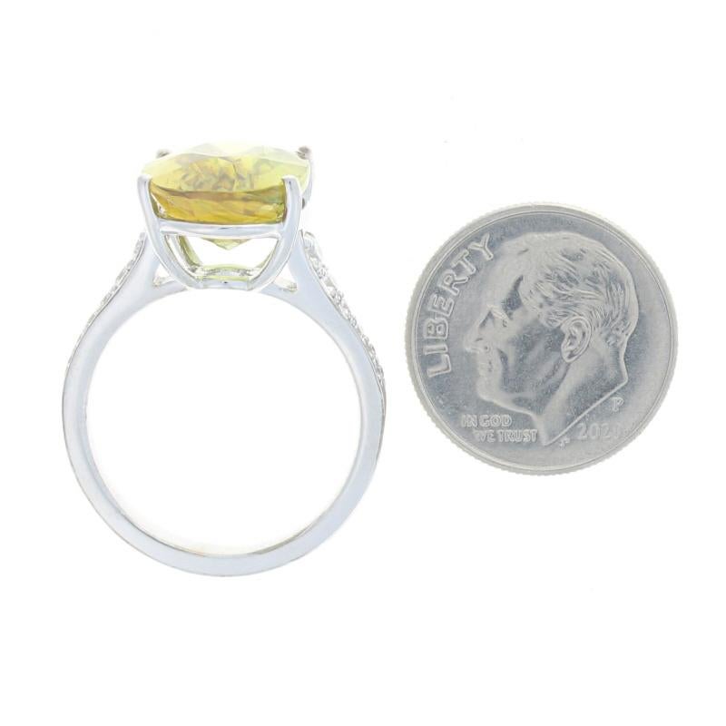 Verlobungsring aus Weißgold mit Sphene & Diamant - 18k Oval 7,42ctw Damen im Angebot