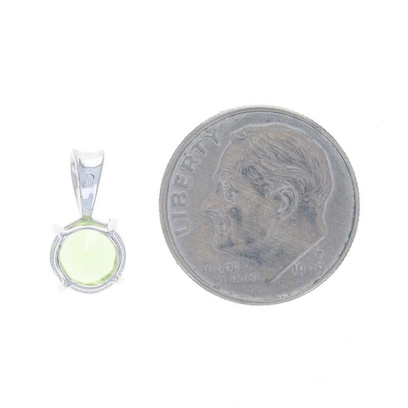 Women's White Gold Sphene Solitaire Pendant - 14k Round 1.15ct For Sale