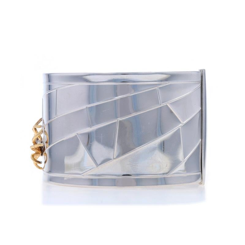 White Gold Spider Cuff Bracelet 7 1/4