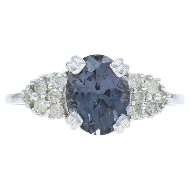 White Gold Spinel Diamond Ring - 10k Oval 2.75ctw