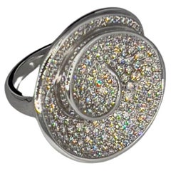 White Gold Spiral Ring with 226 Diamonds by George Lambert, Switzerland