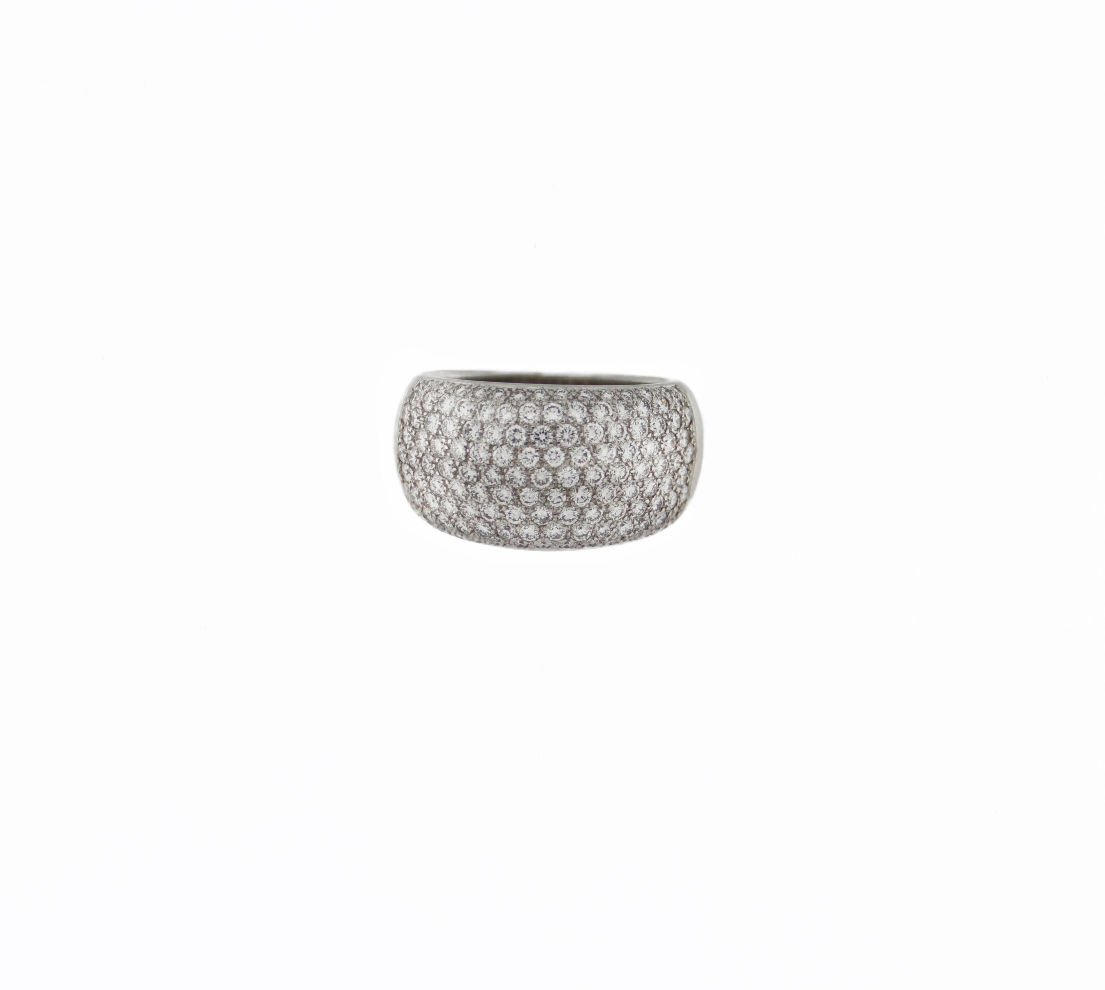 White Gold Stack 18 Carat Band Ring Diamonds For Sale 5