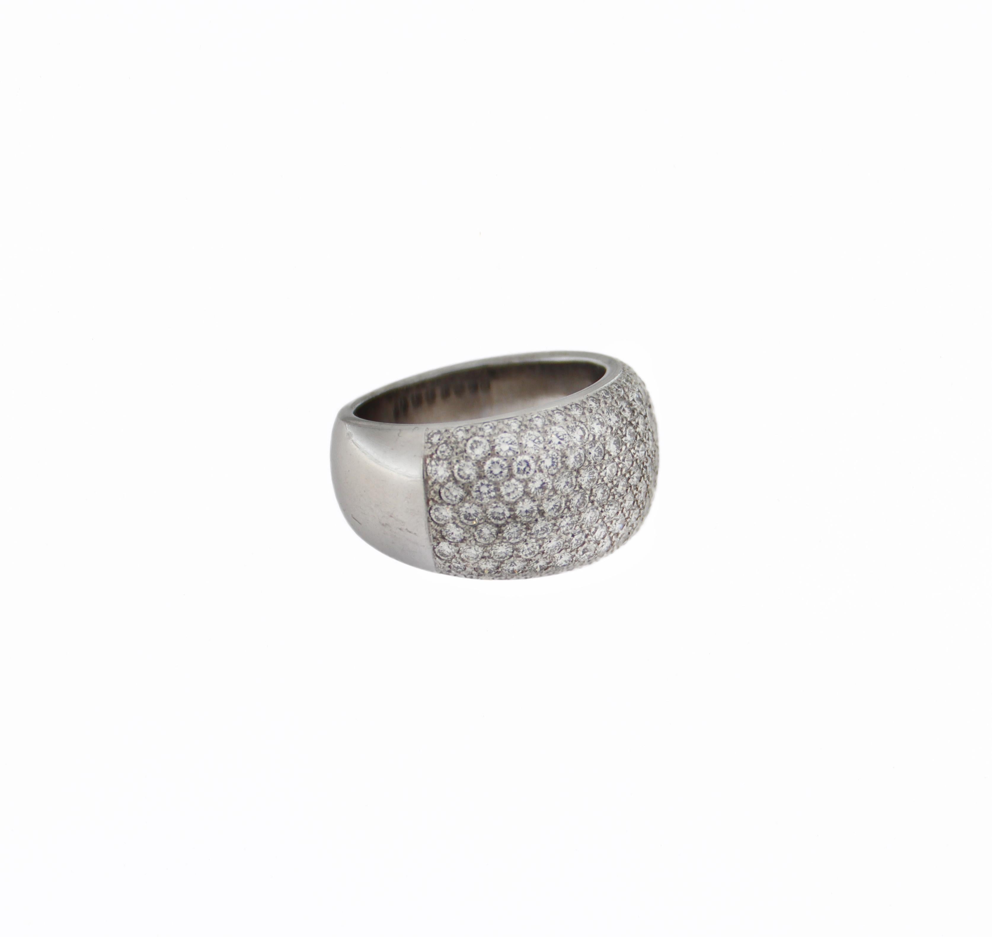 White Gold Stack 18 Carat Band Ring Diamonds For Sale 6