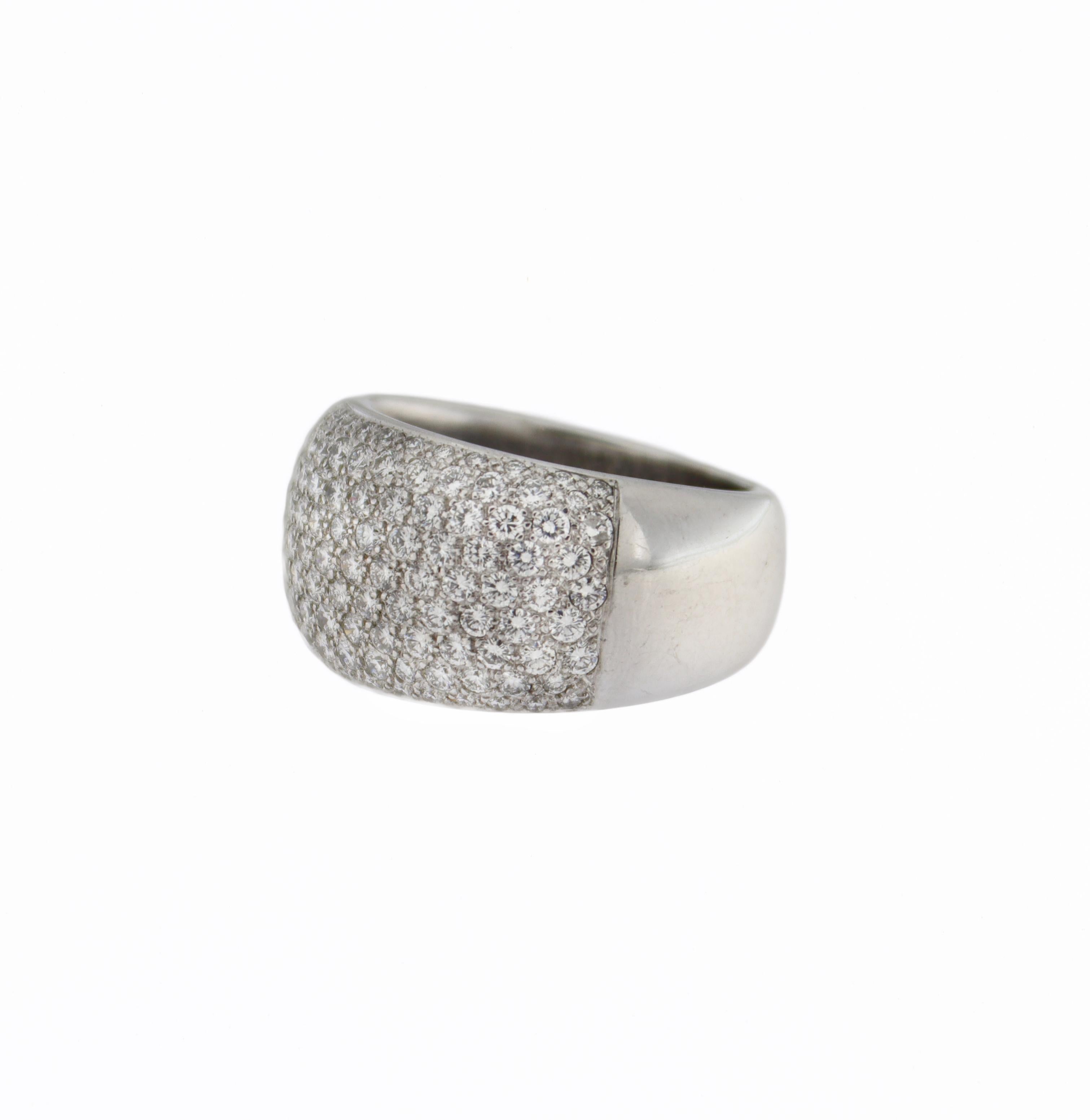 White Gold Stack 18 Carat Band Ring Diamonds For Sale 7