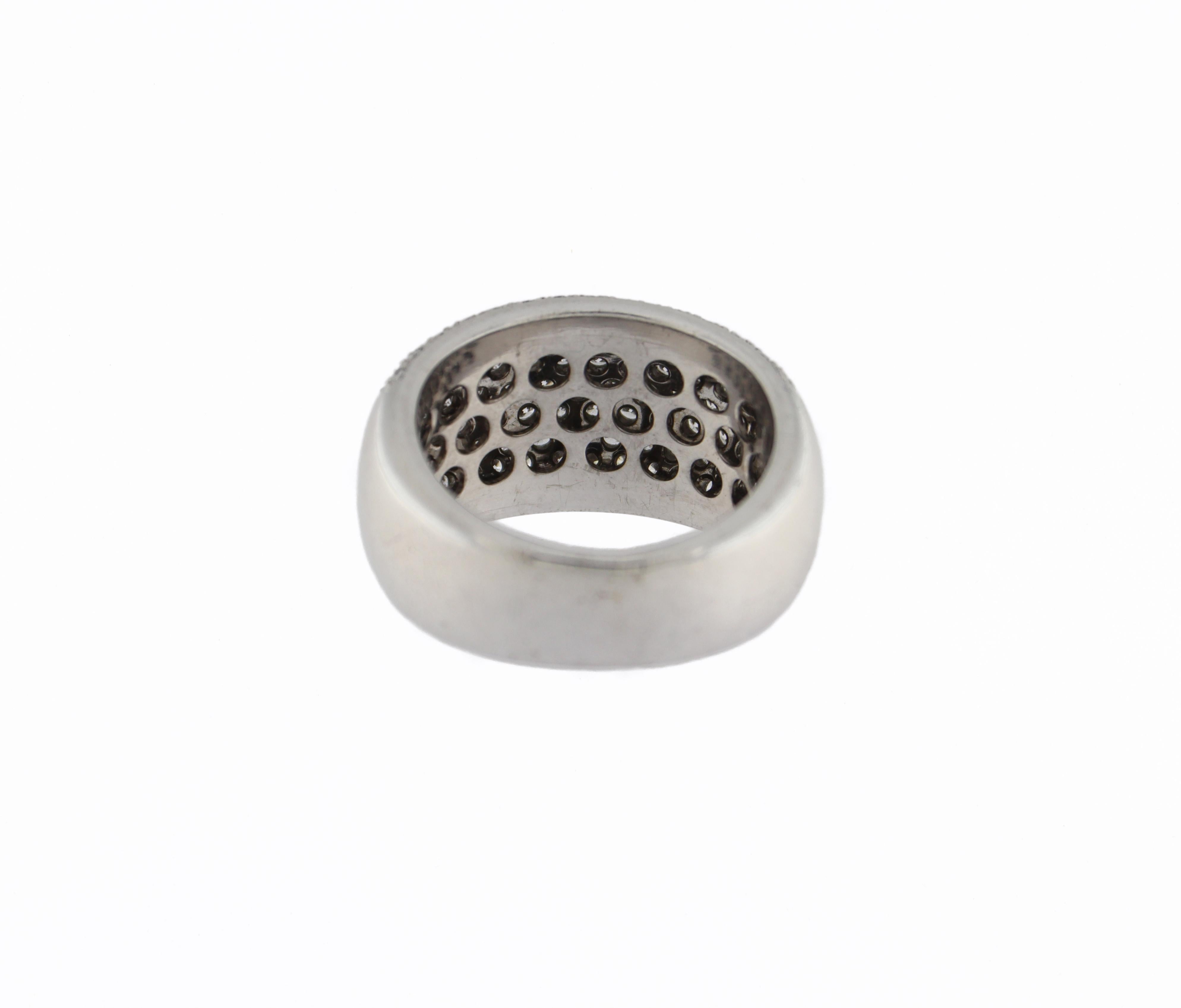 White Gold Stack 18 Carat Band Ring Diamonds For Sale 8