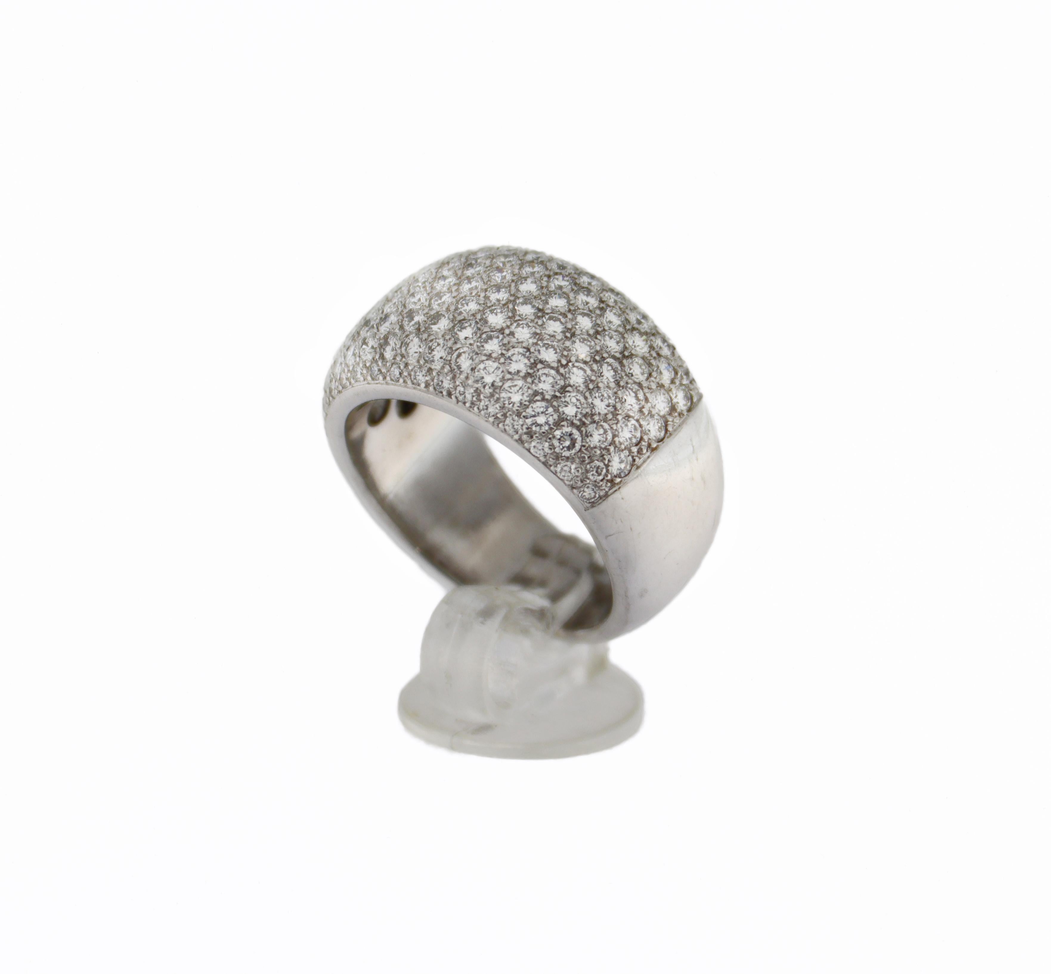 White Gold Stack 18 Carat Band Ring Diamonds For Sale 9