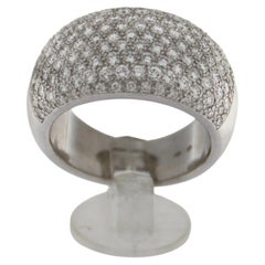 Handmade 18K White Gold Diamond Band Ring, 3.90ct, By SCALA GIOIELLI