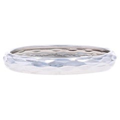Anillo de oro blanco apilable grabado - 14k Alianza italiana Sz 9