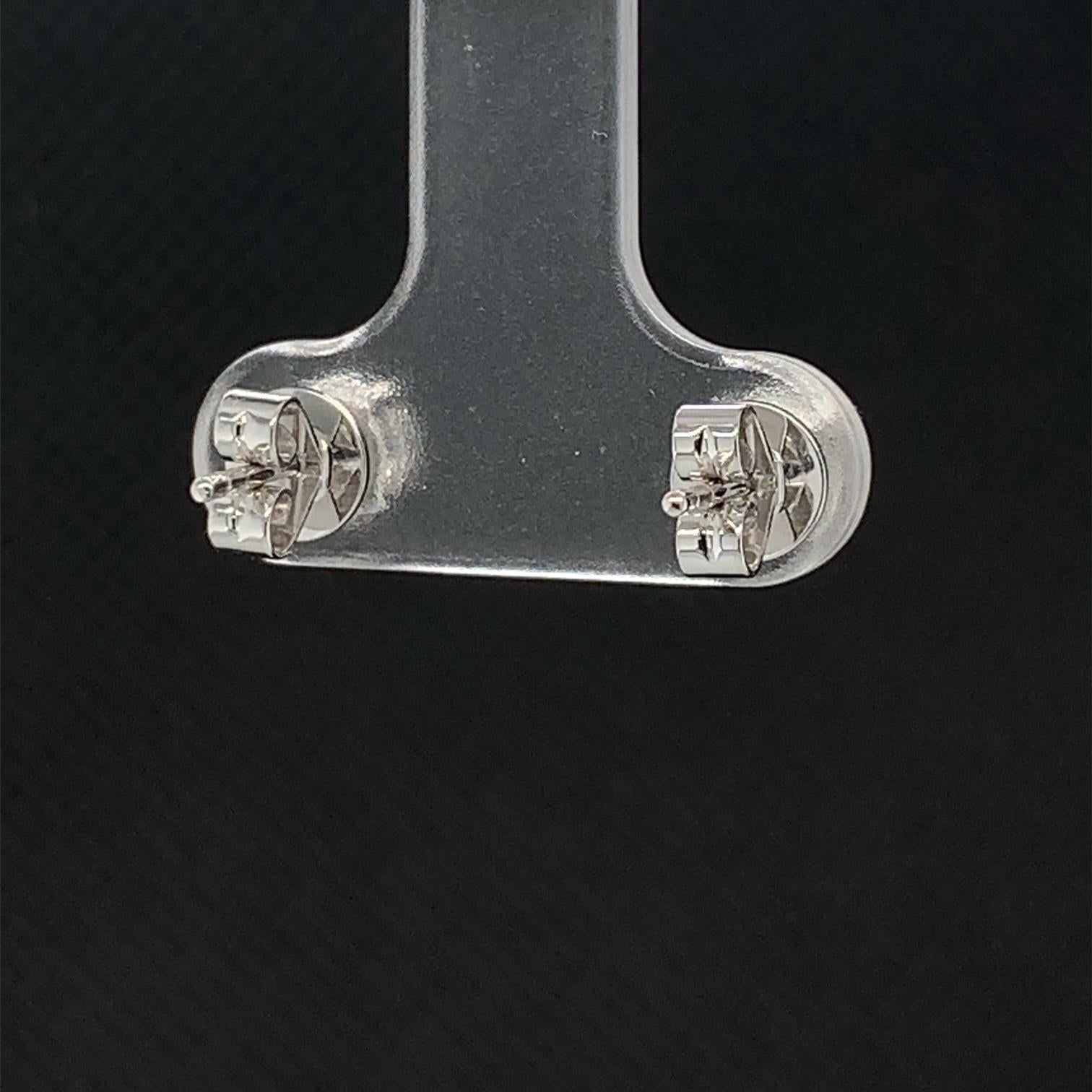 Princess Cut Diamond Illusion Stud Earrings in White Gold, 1.16 Carat Total  For Sale